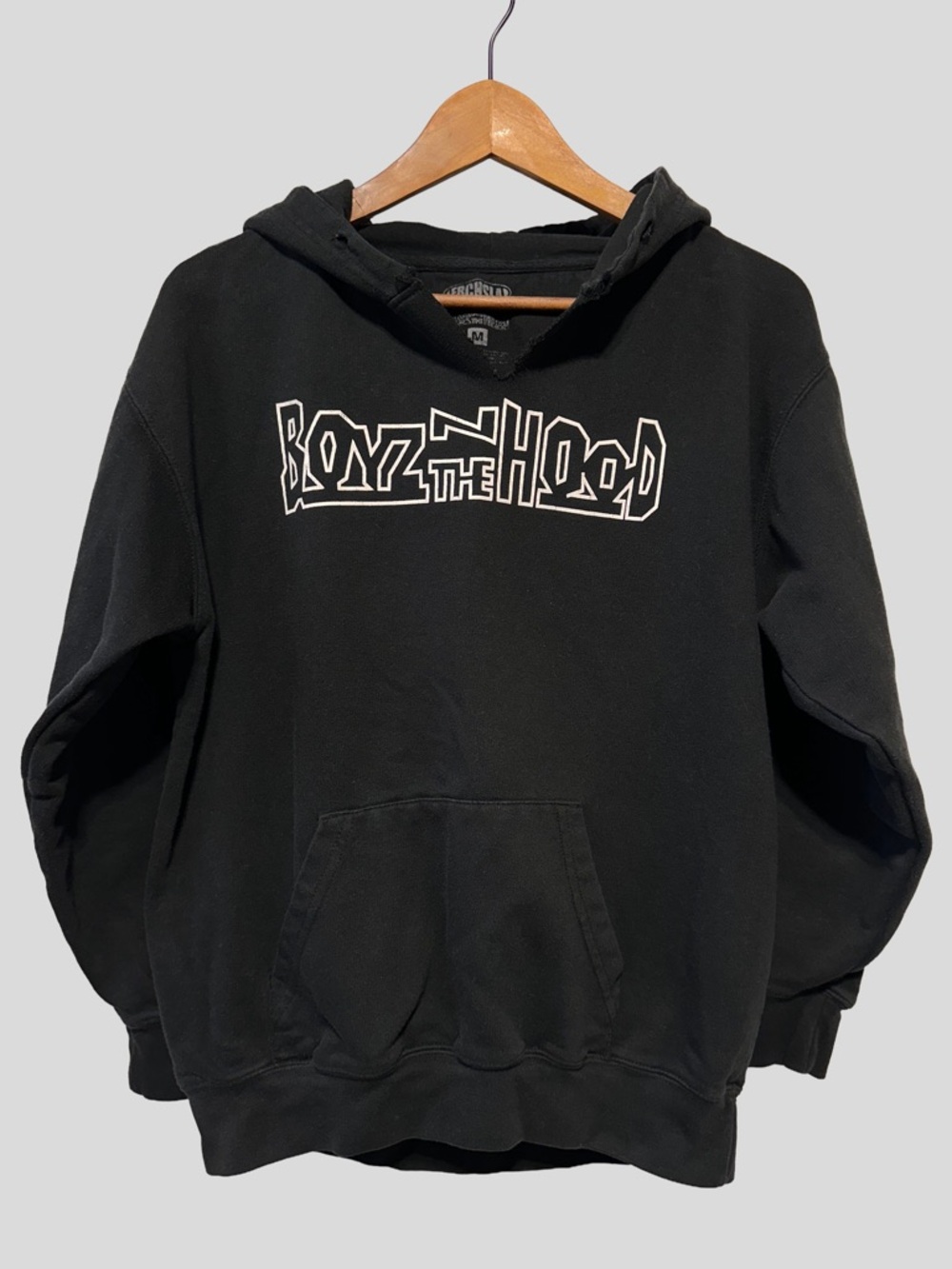 BOYZ N THE HOOD Graphic Hoodie Streetwear Rap Movie Distressed Black M